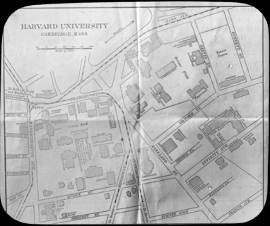 Harvard University campus map, Cambridge, Massachusetts, USA, late 19th or early 20th century. Artist: Unknown