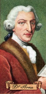 Dr. Arne, upholsterer and composer, taken from a series of cigarette cards, 1935. Artist: Unknown