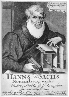 Hans Sachs, German meistersinger (mastersinger), poet, playwright and shoemaker, 1623. Artist: L Kilina