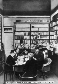 'Moret dictating the autonomy', c1910. Artist: Unknown