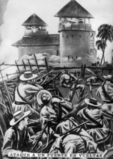 Attack on a fort, January 1897, (c1910). Artist: Unknown
