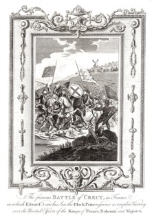 Battle of Crecy in France, 1346 Artist: Unknown.