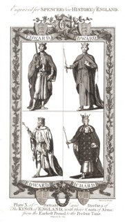 Portraits and Dresses of The Kings of England with coats of Arms, 1784 Artist: Wooding