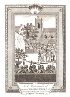 Representations of the Shooting Match by the London Archers in the reign of Queen Elizabeth, 1793/ Artist: Unknown