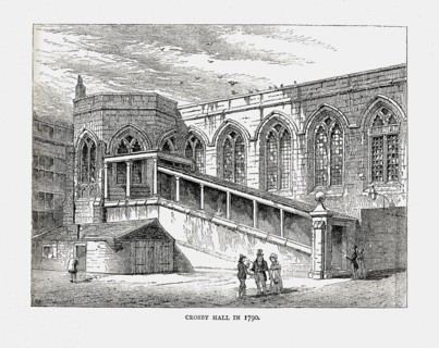 Crosby Hall in 1790, 1878 Artist: Walter Thornbury