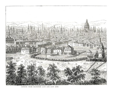 London from Islington City and East End. From a view by Canaletti, published 1753. Artist: Canaletto