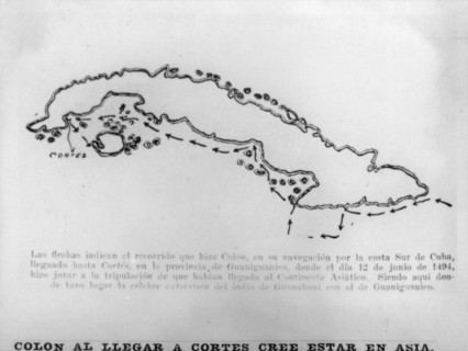 Colombus when Cortes arrived in Cuba, (15th century), 1920s. Artist: Unknown