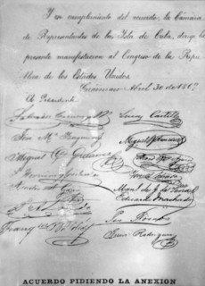 Agreement calling for the annexion, (1869), 1920s. Artist: Unknown