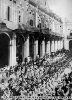 The governor inspecting the newly arrived  troops, (1868), 1920s. Artist: Unknown