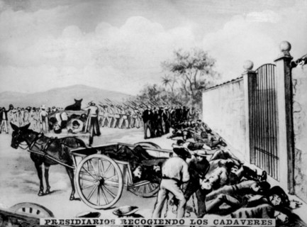 Inmates  picking up the executed, (1873), 1920s. Artist: Unknown.