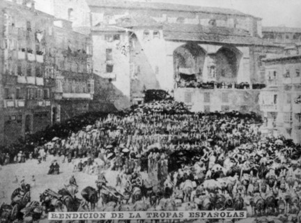 The blessing of the Spanish troops, (1890s), 1920s. Artist: Unknown.