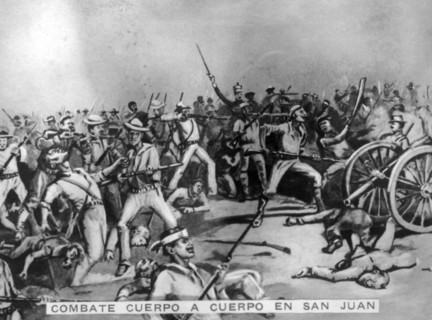 The combat of San Juan, (1898), 1920s. Artist: Unknown
