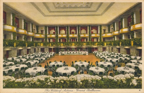 The Waldorf Astoria, Grand Ballroom, c1930s. Artist: Unknown