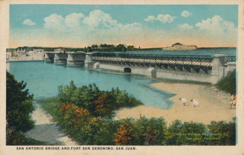 San Antonio Bridge and Fort Geronimo, San Juan, 1909. Artist: Unknown