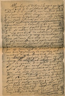 A letter from Queen Elizabeth I (1533-1603) to King Jmaes VI (1566-1625), 1898. Artist: James Stillie