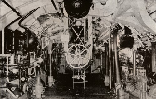 The Engine Room of a Holland Submarine, c1916. Artist: Unknown