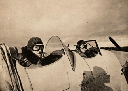Starting on an instructional flight in a Miles Magister. The pupil is in the rear cockpit', 1940. Artist: Unknown