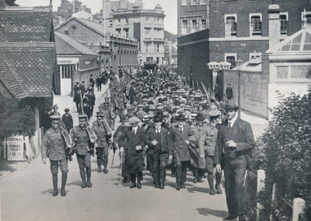 After England declared War: German Reservists, who were arrested, c1914. Artist: Unknown