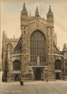 Bath Abbey, West front, c1925. Creator: Unknown.