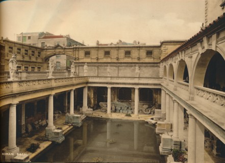 Great Bath, Roman Baths, Bath, Somerset, c1925. Artist: Unknown