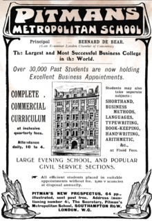 Pitman's Metropolitan School, 1906.