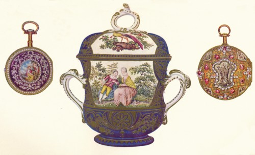'Louis XVI. Gold Repeater, (c.1770), Old Chelsea Porcelain Porringer and Cover, (c.1710), 1903. Artist: Unknown