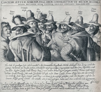 The Gunpowder Plot Conspirators and their Servant Bates, (1605), 1901. Artist: Unknown
