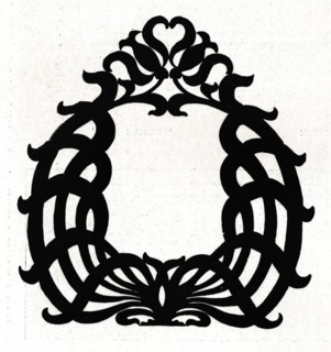 A design for a picture frame titled Sixpence, 1898. Artist: Unknown