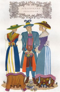 Trachten der Alpenlander, 1937. Artist: Herbert Reichner Verlag