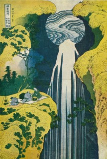 The waterfall of Amida behind the Kiso Road, c1832. (1925). Artist: Hokusai
