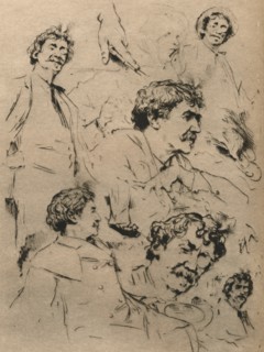 Studies of James McNeill Whistler, c1886. (1903). Artist: Mortimer Luddington Menpes