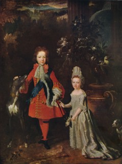James Francis Edward Stuart (1688-1765), Louisa Maria Theresa Stuart (1692-1712), 1695, (1915). Artist: Nicolas de Largilliere