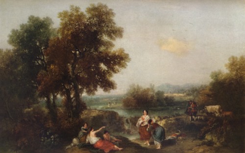 Landscape with Figures, 18th century, (1915). Artist: Francesco Zuccarelli