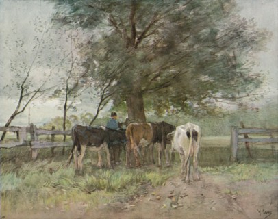 Milking Time, c1858-1888, (1906-7). Artist: Anton Mauve
