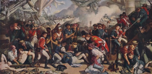 The Death of Nelson, 1859-64, (1938). Artist: Daniel Maclise