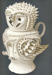 A Salt-Glaze Owl used as a jug, the head for a cup, c1730-c1755, (1913). Artist: Unknown