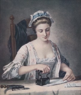 A Laundry Maid Ironing, c1765, (1905). Artist: Henry Robert Morland