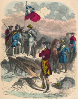 Planting of the Royal Flag on the Ruins of Fort Du Quesne, 1758. Artist: Unknown