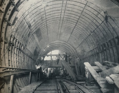 Modern Emulation of Piranesi: No. 3 escalator tunnel at Piccadilly Circus Station, 1929. Artist: Unknown