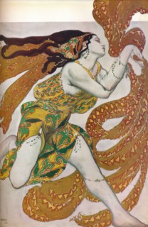 'Narcisse: A Bacchante. Costume design for the dance Narcisse', 1911. Artist: Leon Bakst.