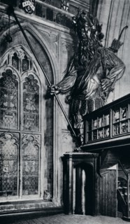 'Gog (Gogmagog), One of the two City giants burnt in the London Guildhall fire, 1940'. Artist: Unknown.