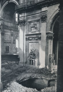 'North Transept of St. Paul's Cathedral after bombing, 1941'. Artist: Unknown.