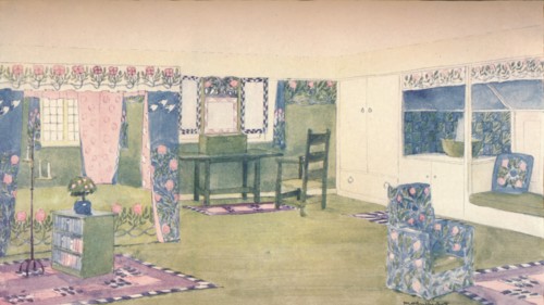 'A Country Cottage: Design for Bedroom', c1900 (1902). Artist: Mackay Hugh Baillie Scott.