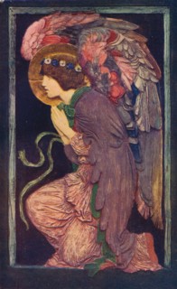 'An Angel Adoring`, a coloured plaster relief by Robert Anning Bell', c1901 (1901-1902).. Artist: Robert Anning Bell.