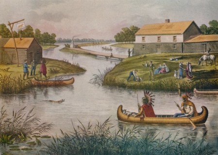 'Chicago in 1833', c1930 (1933). Artist: Raoul Varin.