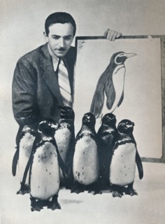 Walt Disney with penguins, 1934 (1935). Artist: Unknown.