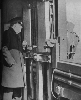 'Mr. Churchill on the bridge of the warship', 1943-44. Artist: Unknown.