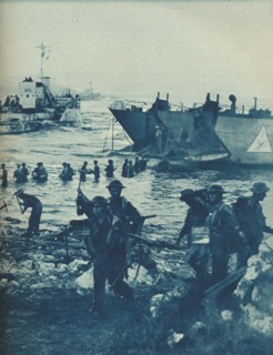 'As the Sun Came Up On Invasion Day: With Pick and Shovel the Way is Cleared', 1943-44. Artist: Unknown.