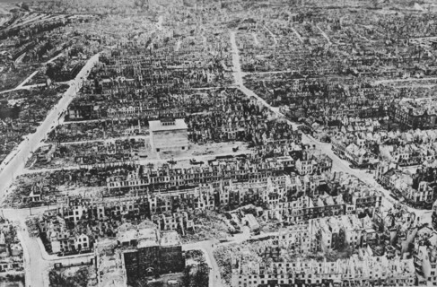 'What British Bombers Did at Bremen on the Weser', 1945. Artist: Unknown.