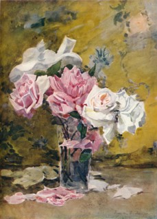 'Roses and Brocade', c19th century. Artist: Francis Edward James.